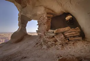 Old Indian Granary In A Cliff