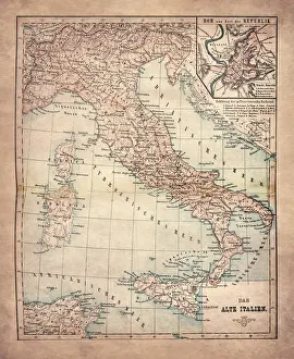 Prints of Illustration of the Old Italy Italian Map Prints: The Old Italy
