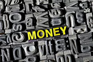 Images Dated 8th April 2012: Old lead letters forming the word Money
