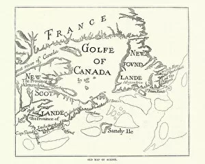 Images Dated 14th December 2018: Old Map of Acadie, Canada