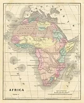 Images Dated 27th July 2016: Old map of Africa 1856