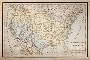 Images Dated 19th March 2018: Old map of America