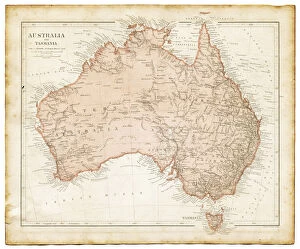 Images Dated 22nd January 2015: Old map of Australia 1899