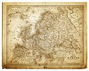 Images Dated 9th August 2011: old map of central europe