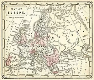 Images Dated 7th October 2010: old map of europe