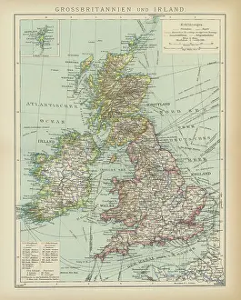 Old map of Great Britain and Ireland