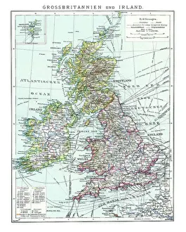 Old map of Great Britain and Ireland