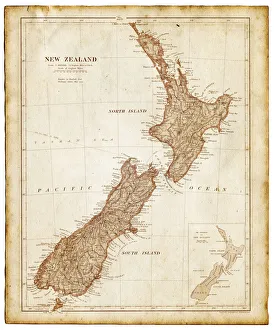 Images Dated 22nd January 2015: Old map of New Zealand and Tasmania 1899