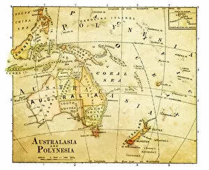Images Dated 22nd August 2011: old map of oceania