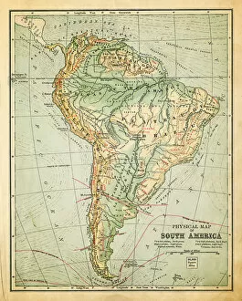 Textured Effect Collection: old map of south america