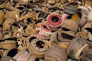 Tire Prints: Old metal, material for recycling