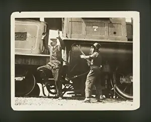Mask Prints: Old Movie Still of Train Robbery
