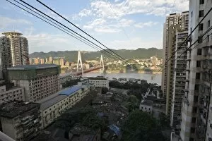 Images Dated 20th July 2014: Old and new high-rises at the Yangtze cable car, on the Yangtze River, Chongqing, China