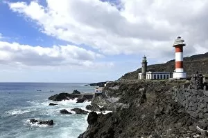 Algarve Gallery: Old and new lighthouse, Faro de Fuencaliente, La Palma, Canary Islands, Spain, Europe, PublicGround
