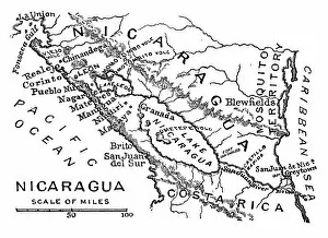 Images Dated 6th March 2018: Old Nicaragua Map