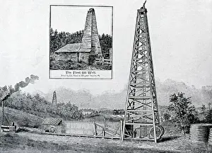 Drilling Prints: Old Oil Well, Inset Of 1St Oil Well