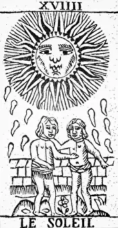 Supernatural Prints: Old Playing Card Showing The Sun