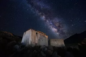 Milky Way Gallery: Old ruins of Tibetan monastery and the milky way