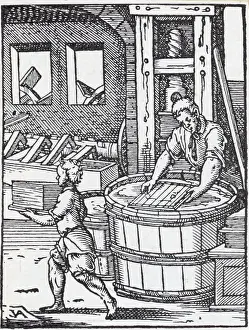 Old-Time Paper Maker; Barrel