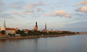 Images Dated 1st August 2014: Old town with the banks of the Daugava River, Riga Castle, Riga Cathedral, St