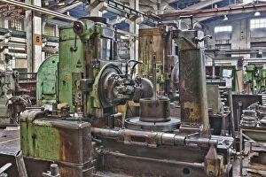 Balkans Collection: Old turning lathe, detail, in an old abandoned factory in Rijeka, Croatia, Europe