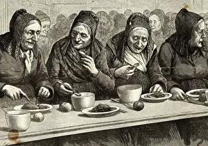 Old Age Prints: Old Women Having Meal