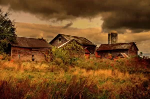 Old wooden barns in New York