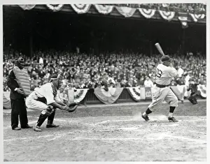 Older Hans Wagner Hitting Ball In Game