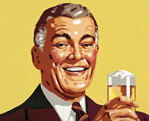 After Work Prints: Older Man Holding Beer