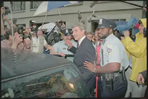 Oliver North Leaving Lawyer's Office