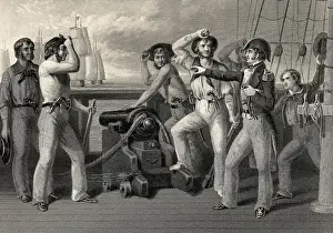 Oliver Perry Preparing His Men for Battle