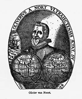 Images Dated 22nd April 2016: Oliver Van Noort Dutch Navigator, Victorian Illustration, 1558-1622