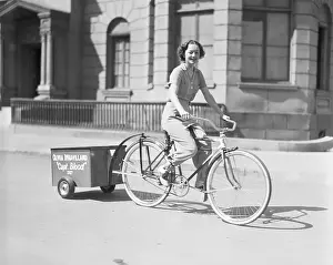 Bicycling Prints: Olivia De Havilland Riding Bicycle