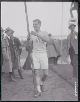 Antwerp Prints: Olympian Frank Foss with Pole in Hand