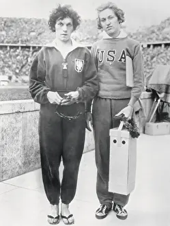 Berlin Prints: Olympian Helen Stephens Posing with Stella Walasiewciz