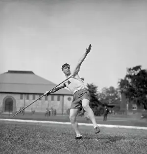 Throwing Prints: Olympic Athlete Arthur W. Sager Throwing Javelin