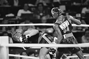 Olympic Boxer Evander Holyfield Punching Kevin Barry