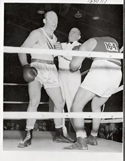 Melbourne Prints: Olympic Boxer T.P. Rademacher Punching Opponent