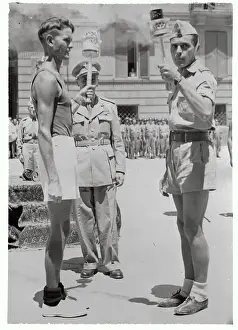 Bari Prints: Olympic Flame Being Passed Between Runners