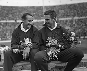 1952 Olympic Games Helsinki Prints: Olympic Medalists Walt Davis and Ken Wiesner