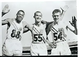 Jogger Prints: Olympic Sprinters Pose Arm in Arm