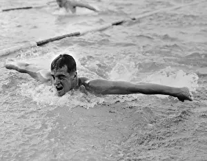 Helsinki Prints: Olympic Swimmer John Davies Winning Heat