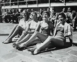 Helsinki Prints: Olympic Swimmers Resting