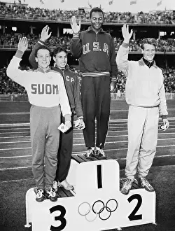 Melbourne Prints: Olympic Winners Being Honored on Podium