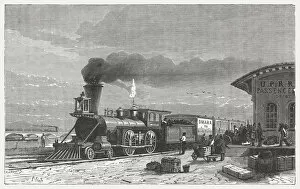 Images Dated 13th July 2014: Omaha (Nebraska), Union Pacific Railroad, wood engraving, published in 1865