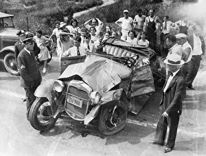 Crash Prints: Onlookers and Police Viewing Car Crash