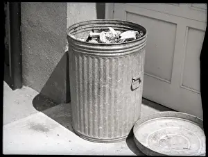 Garbage Prints: Open Ashcan Filled with Garbage