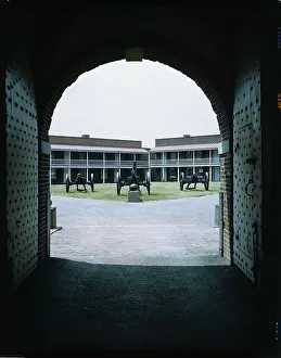 Baltimore Prints: Open Court with Cannon in Fort