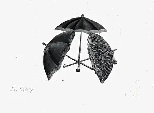Three Open Ladies Parasols