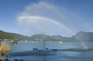 Splash Prints: Openair trick fountains, Tegernsee lake, Bavaria, Germany, Europe